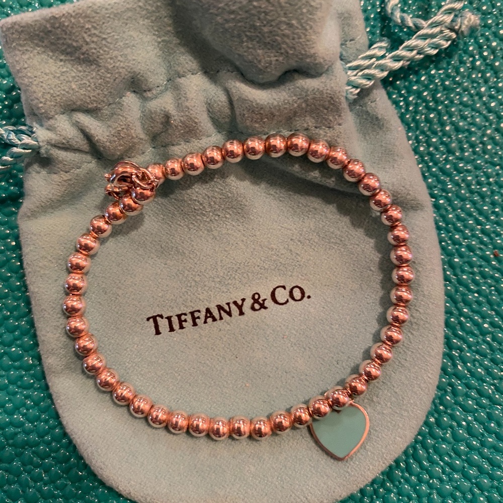 Tiffany Mini Heart Tag Bead Bracelet